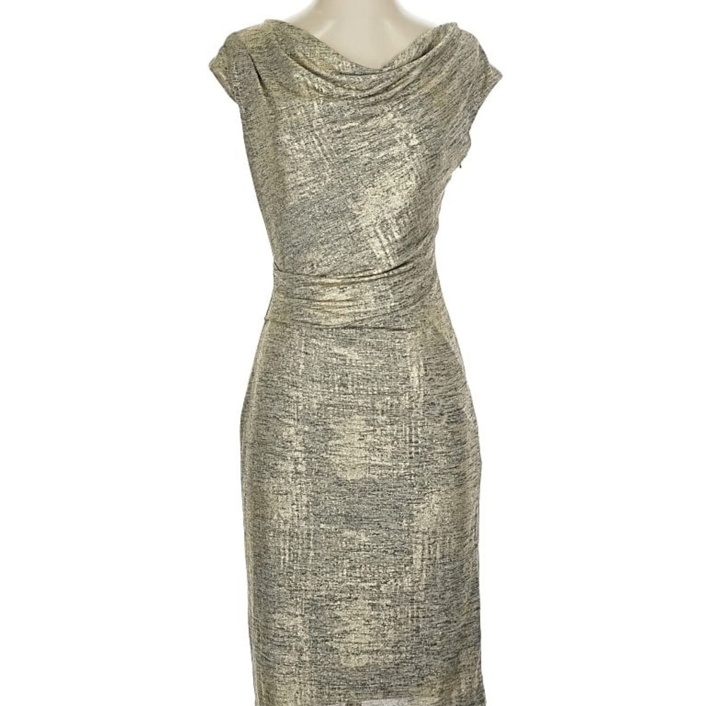 Vince Camuto Shimmering Gold Cocktail Dress